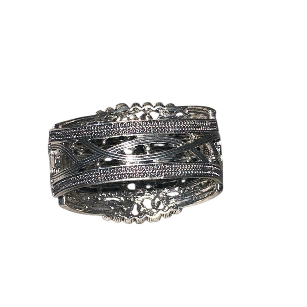 Sparkling Rhinestone Bracelet. Aurora Borealis clamper bracelet.Missing 2 stones - Picture 2 of 6